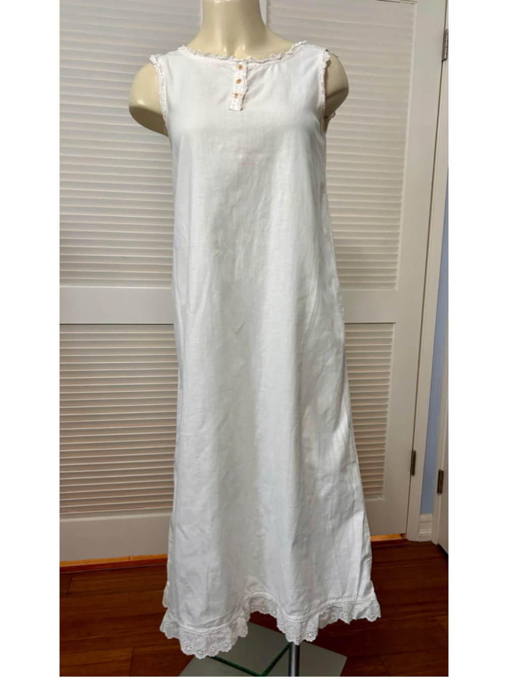 45rpm Japanese White Cotton Lace Maxi Dress Size S Victorian Boho